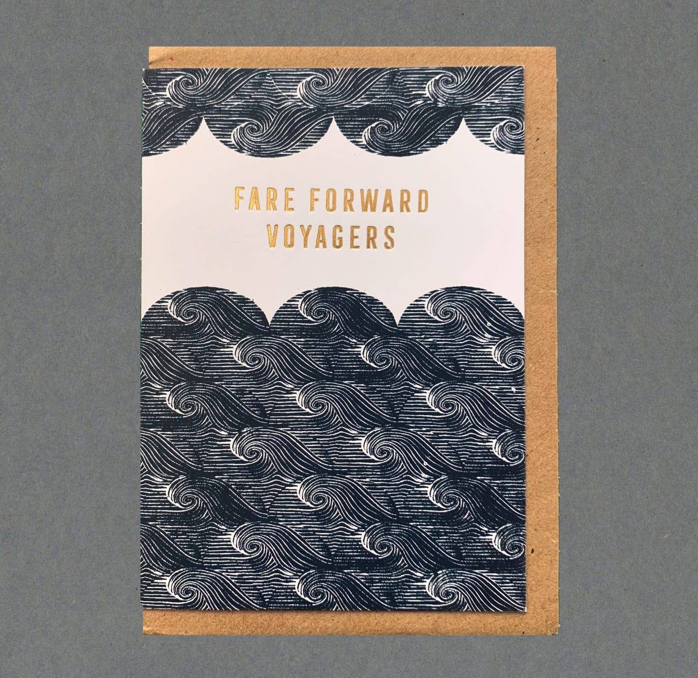 Fare Forward. Letterpress Greeting Card, Eco Friendly
