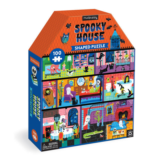 Spooky House 100 Pc House-Shaped Puzzle