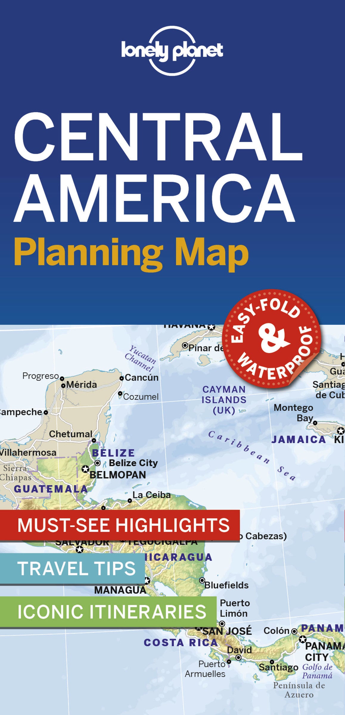 Lonely Planet Central America Planning Map 1st Ed.