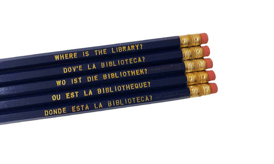 WHERE IS THE LIBRARY? Language Pencils