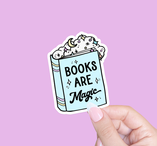 Books are magic, Bookish sticker, Sticker for readers