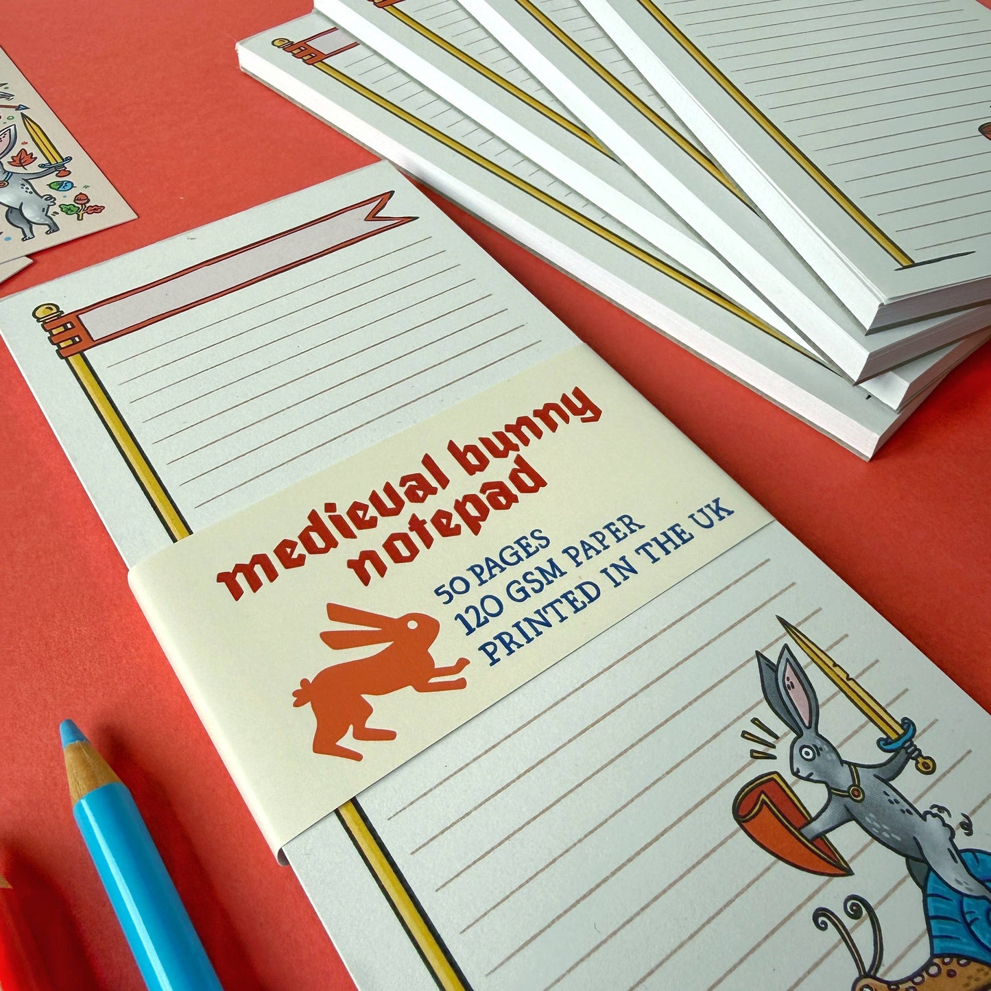 Duelling Bunnies Medieval Notepad