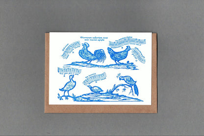 Bird Song. Letterpress Greeting Card, Eco Friendly