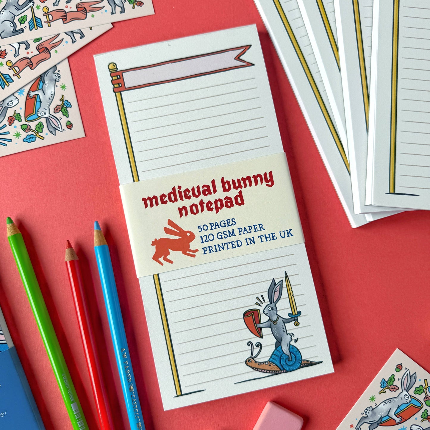 Duelling Bunnies Medieval Notepad