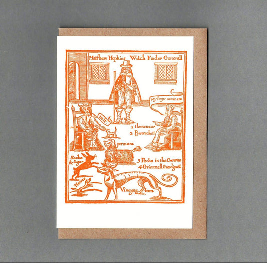 Witchfinder General. Letterpress Greeting Card, Eco Friendly