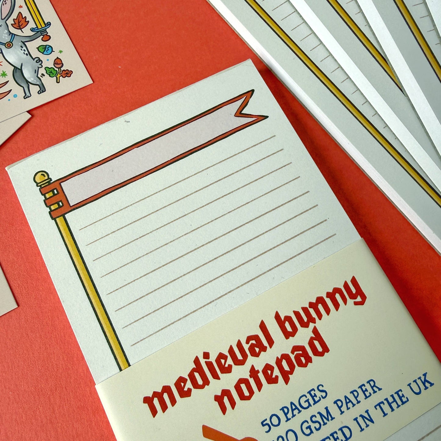 Duelling Bunnies Medieval Notepad