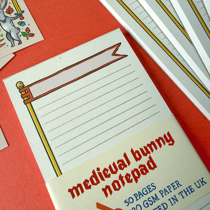 Duelling Bunnies Medieval Notepad