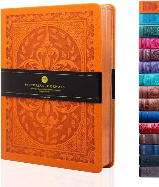 Victoria's Journals Vintage Style Diary Hard Cover (Orange)