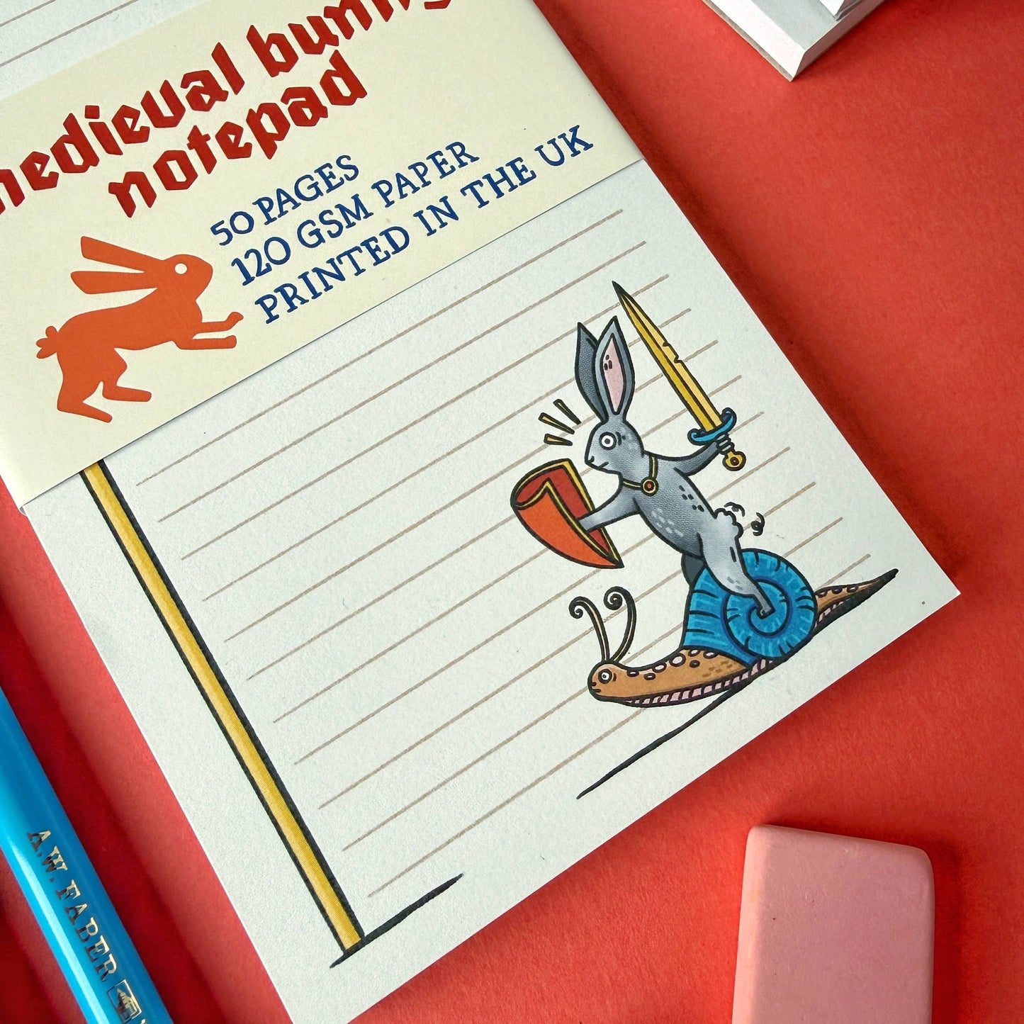 Duelling Bunnies Medieval Notepad