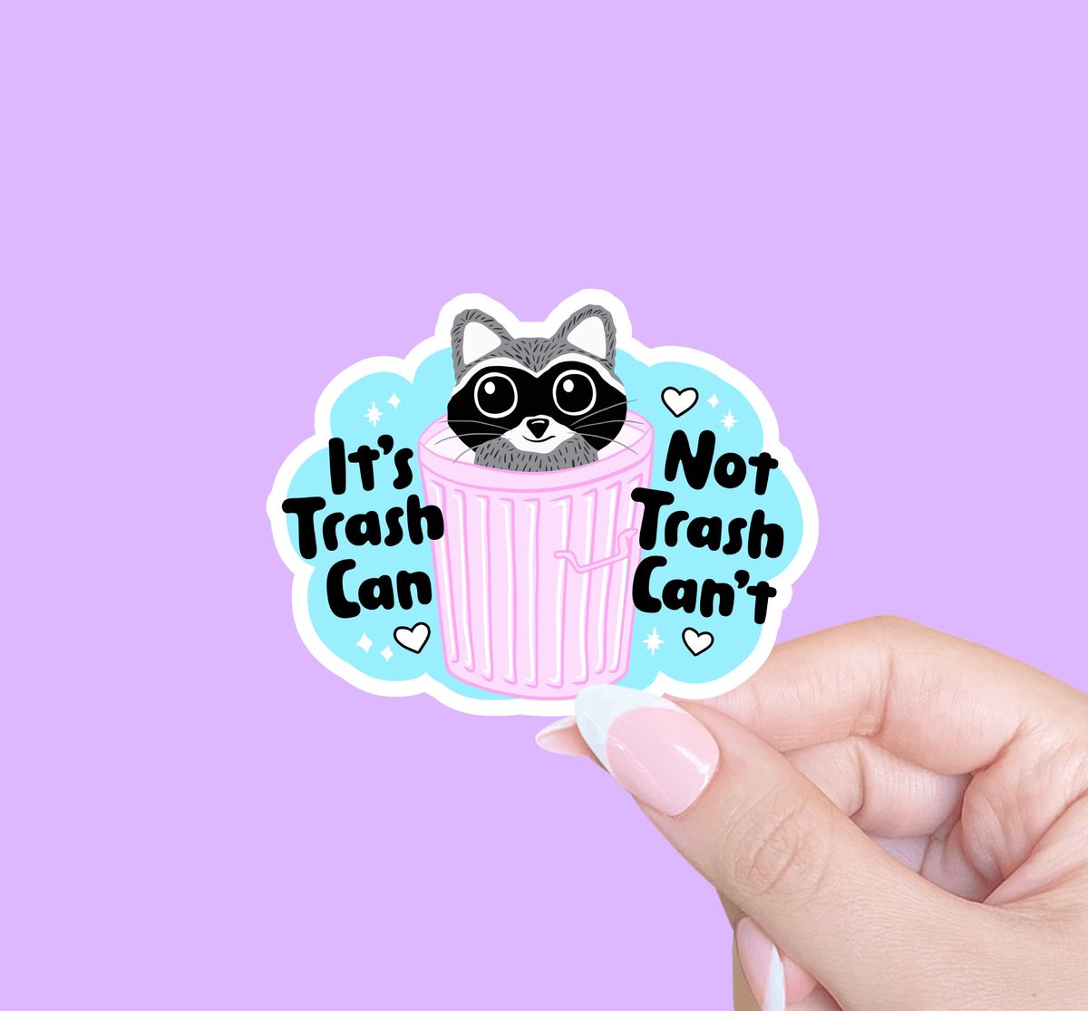 Mental health sticker, Motivational sticker, Raccoon sticker