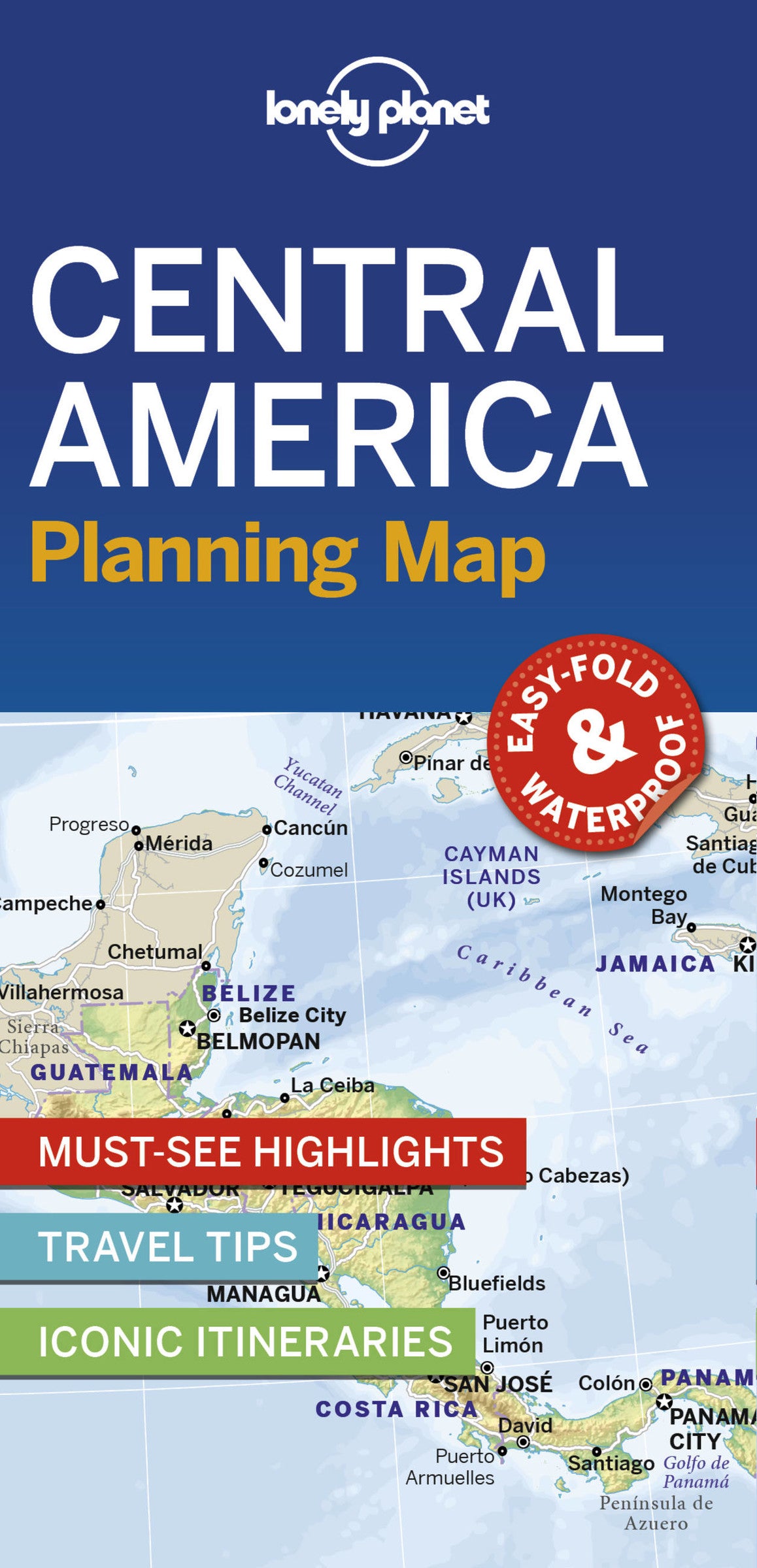 Lonely Planet Central America Planning Map 1 1st Ed.