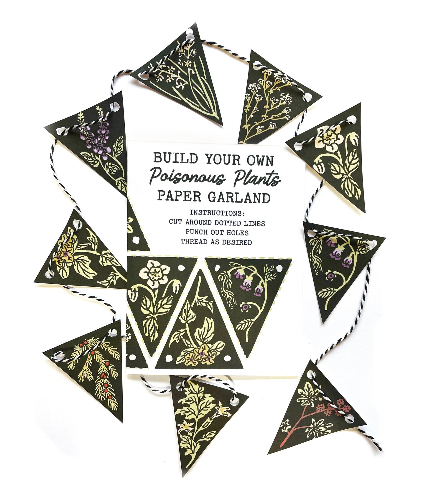 Build Your Own Paper Garland Poison Plants Card