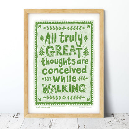 Hikers Walking Print