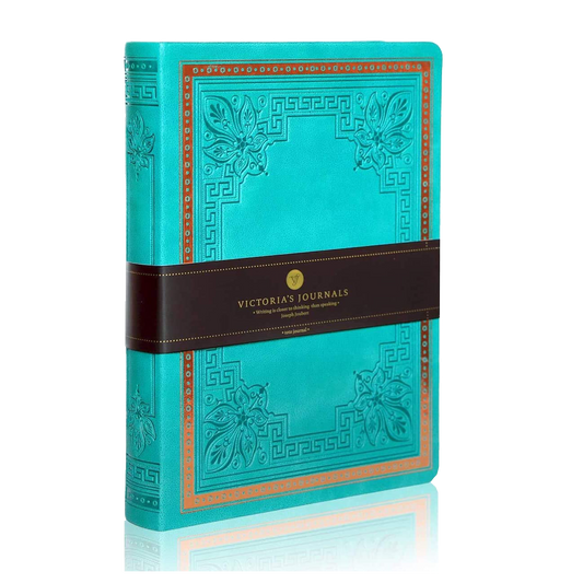 Victoria's Journals Antique Style Diary Vegan Leather (Teal)