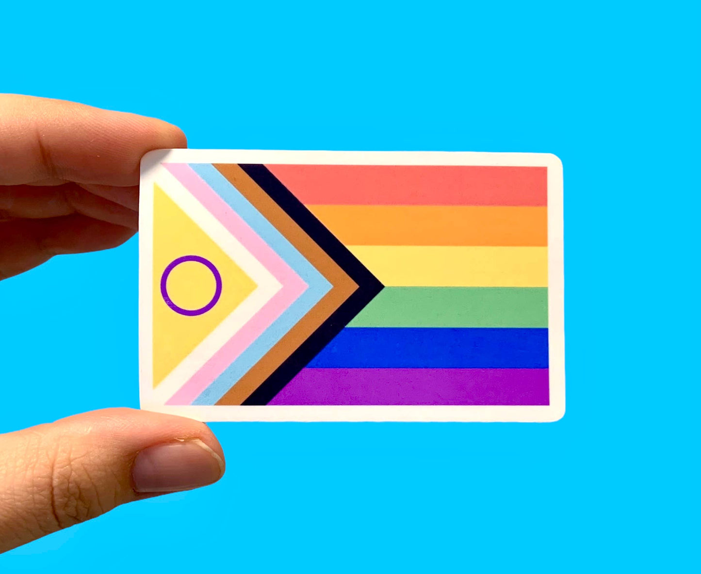 Intersex inclusive pride flag sticker