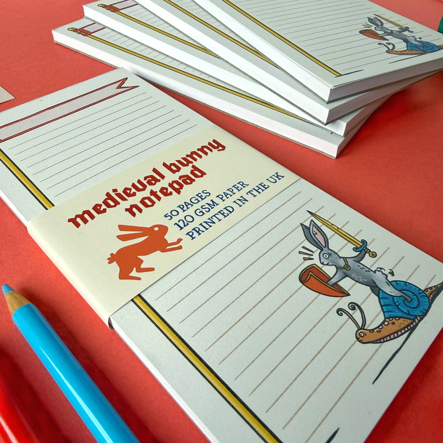 Duelling Bunnies Medieval Notepad