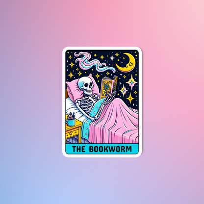 The bookworm sticker, Tarot sticker, Laptop sticker 